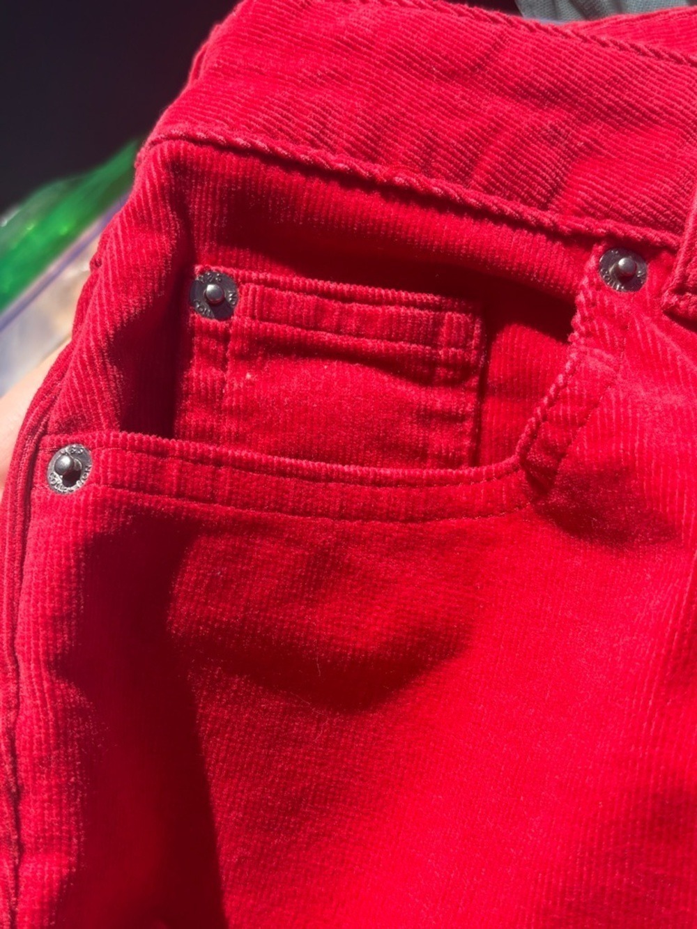 ❤️ M&S Collection Bright Red Corduroy Pants Size 8 • High Rise Straight Leg - Picture 8 of 16